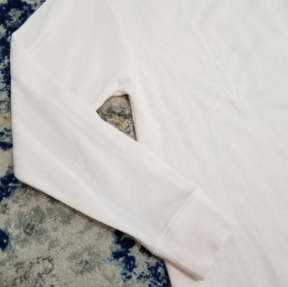Hinge High Low Slit Sweatshirt Blush Ivory S - Picture 2 of 5